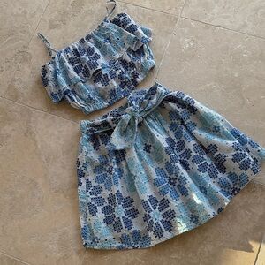 Fábula (by Farm Rio) Floral Blue Kids Matching Set